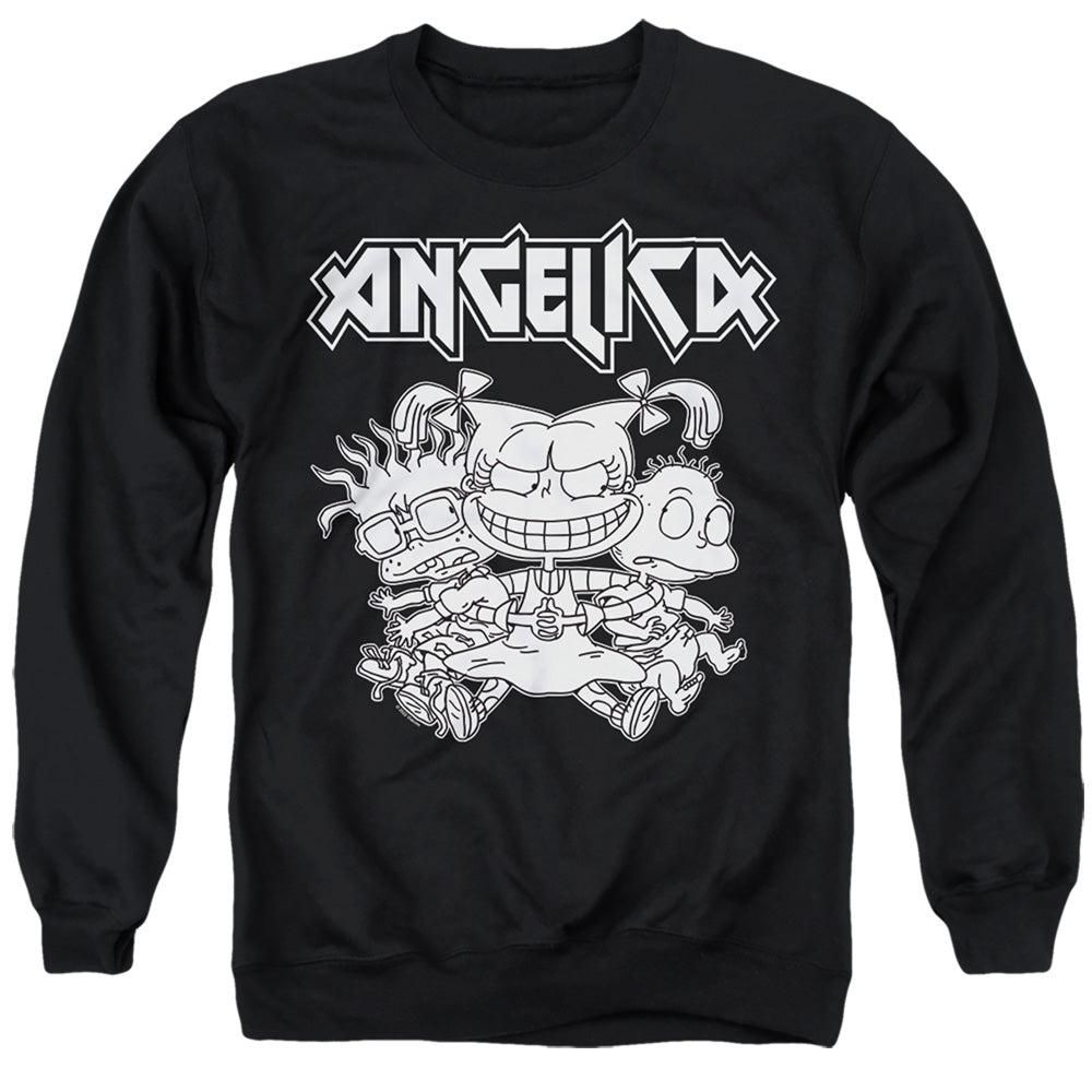 Rugrats Angelica Pickles Rocks Mens Crewneck Sweatshirt Black Officially Licensed