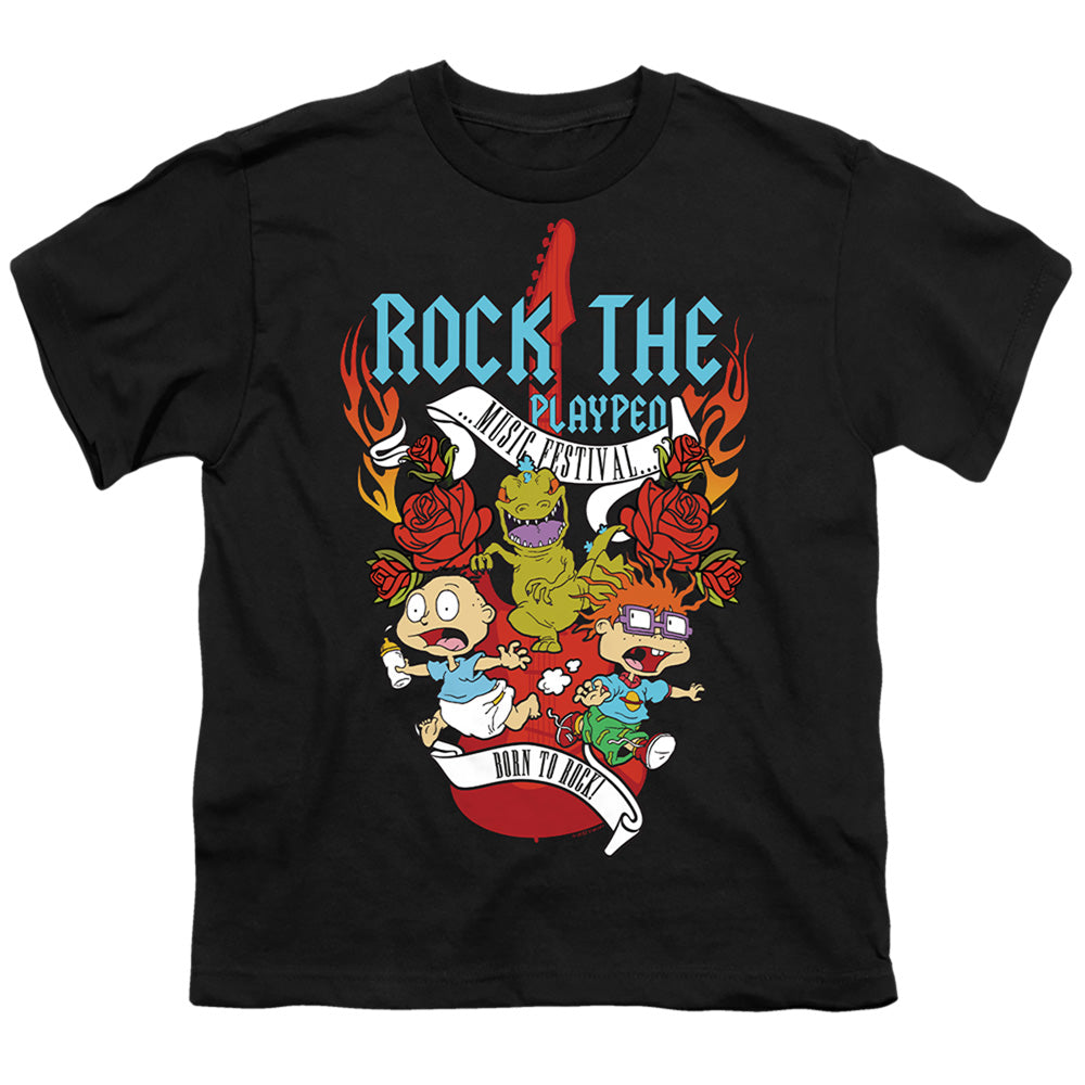 Rugrats Rock The Playpen Music Festival Kids Youth T Shirt Black Officially Licensed