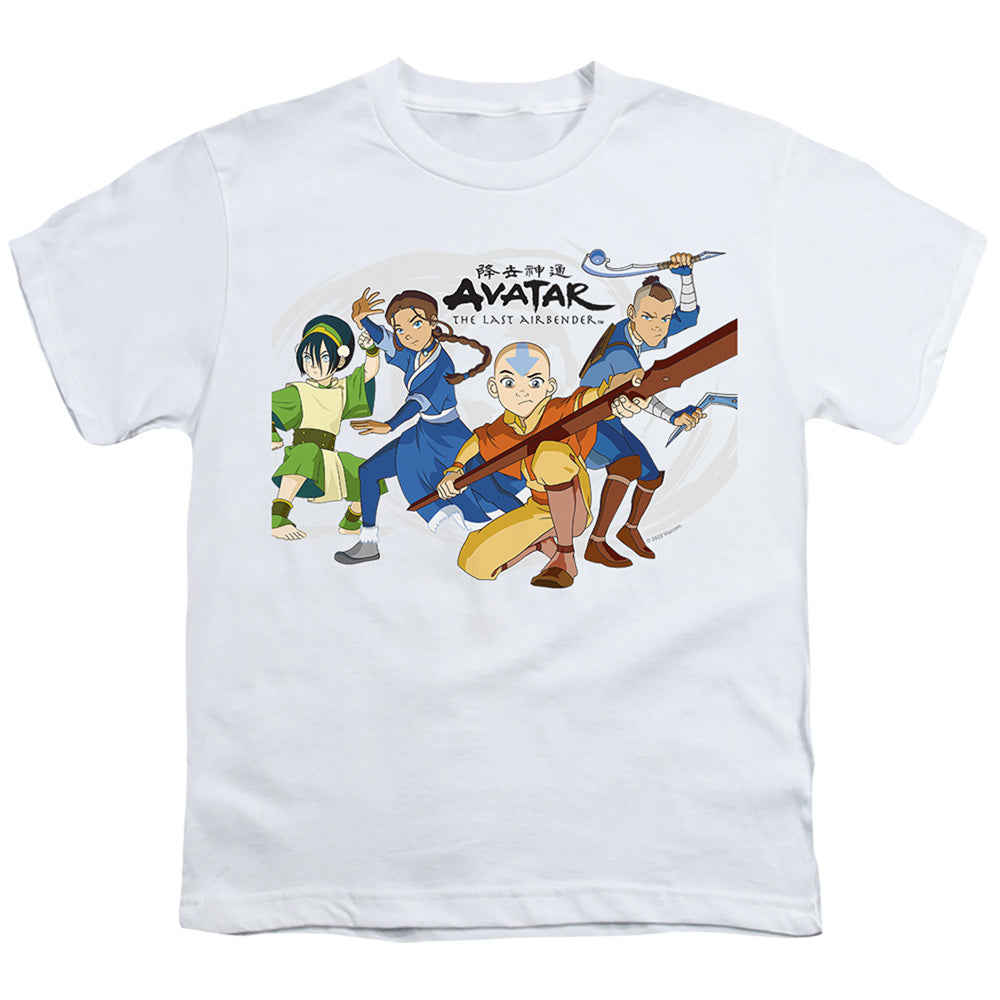 Avatar The Last Airbender Avatars Group Kids Youth T Shirt White Officially Licensed