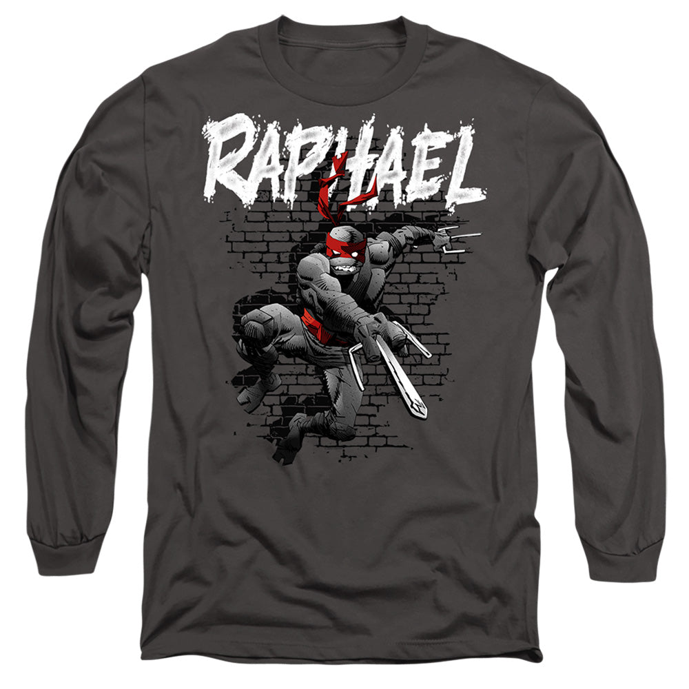 Tmnt Tmnt Raphael Mens Long Sleeve Shirt Charcoal Officially Licensed
