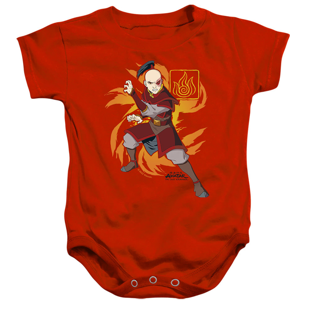 Avatar The Last Airbender Zuko Flame Burst Infant Baby Snapsuit Red Officially Licensed