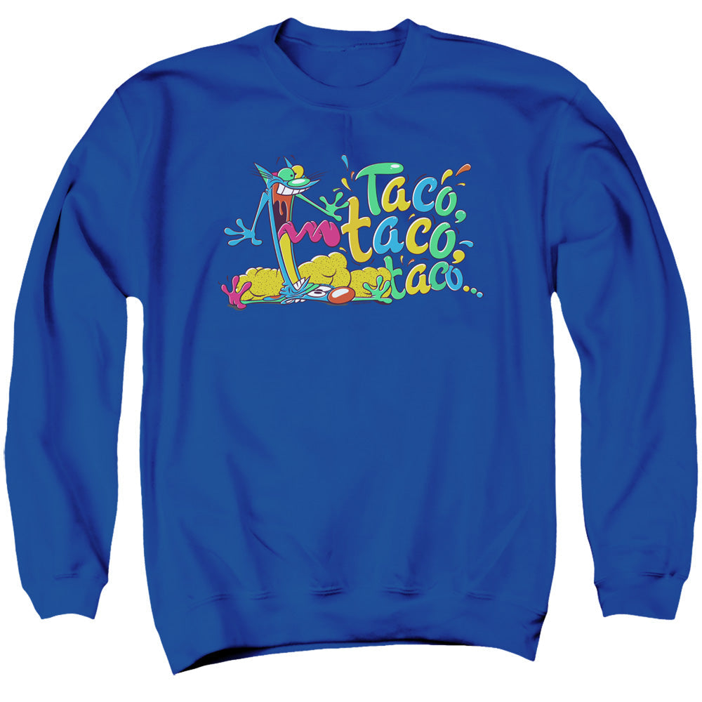 Catdog Taco Taco Taco Mens Crewneck Sweatshirt Royal Officially Licensed