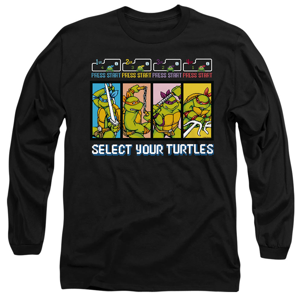 Tmnt Select Your Turtles Mens Long Sleeve Shirt Black Officially Licensed