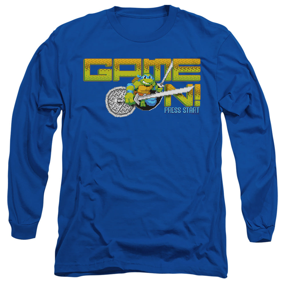 Tmnt Game On! Mens Long Sleeve Shirt Royal Officially Licensed
