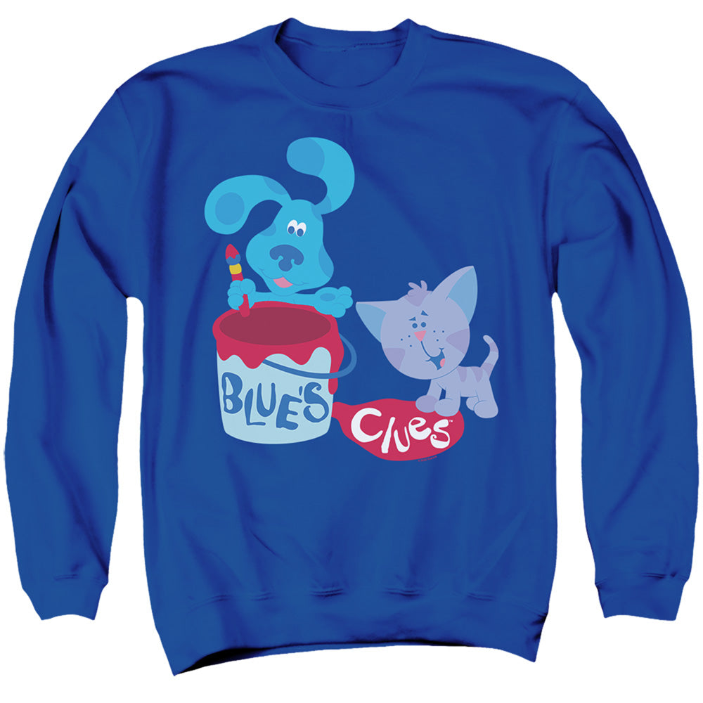 Blue’S Clues (Classic) Paint It! Mens Crewneck Sweatshirt Royal Officially Licensed
