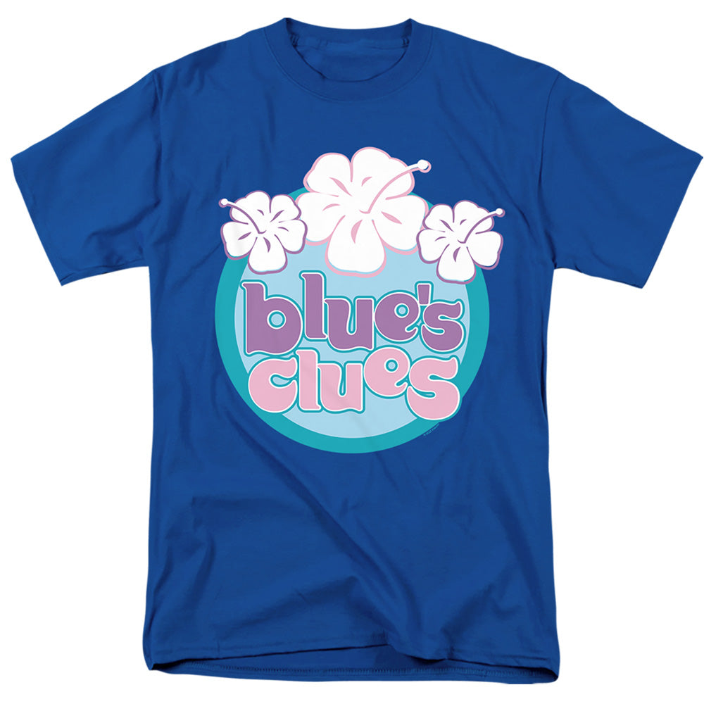 BlueÕS Clues (Classic) Hawaiian Flowers Mens T Shirt Royal Officially Licensed