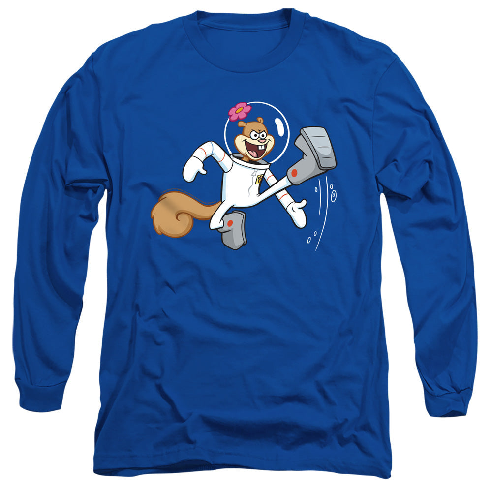 Spongebob Karate Sandy Mens Long Sleeve Shirt Royal Officially Licensed