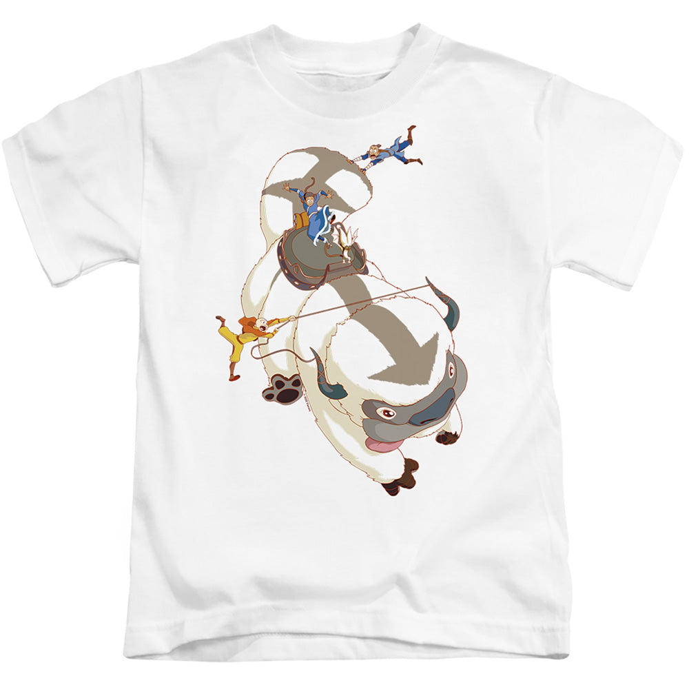 Avatar The Last Airbender Hang On Appa Juvenile Kids Youth T Shirt White Officially Licensed