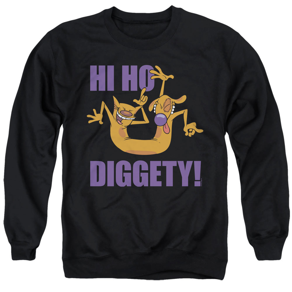 Catdog Hi Ho Diggety Mens Crewneck Sweatshirt Black Officially Licensed