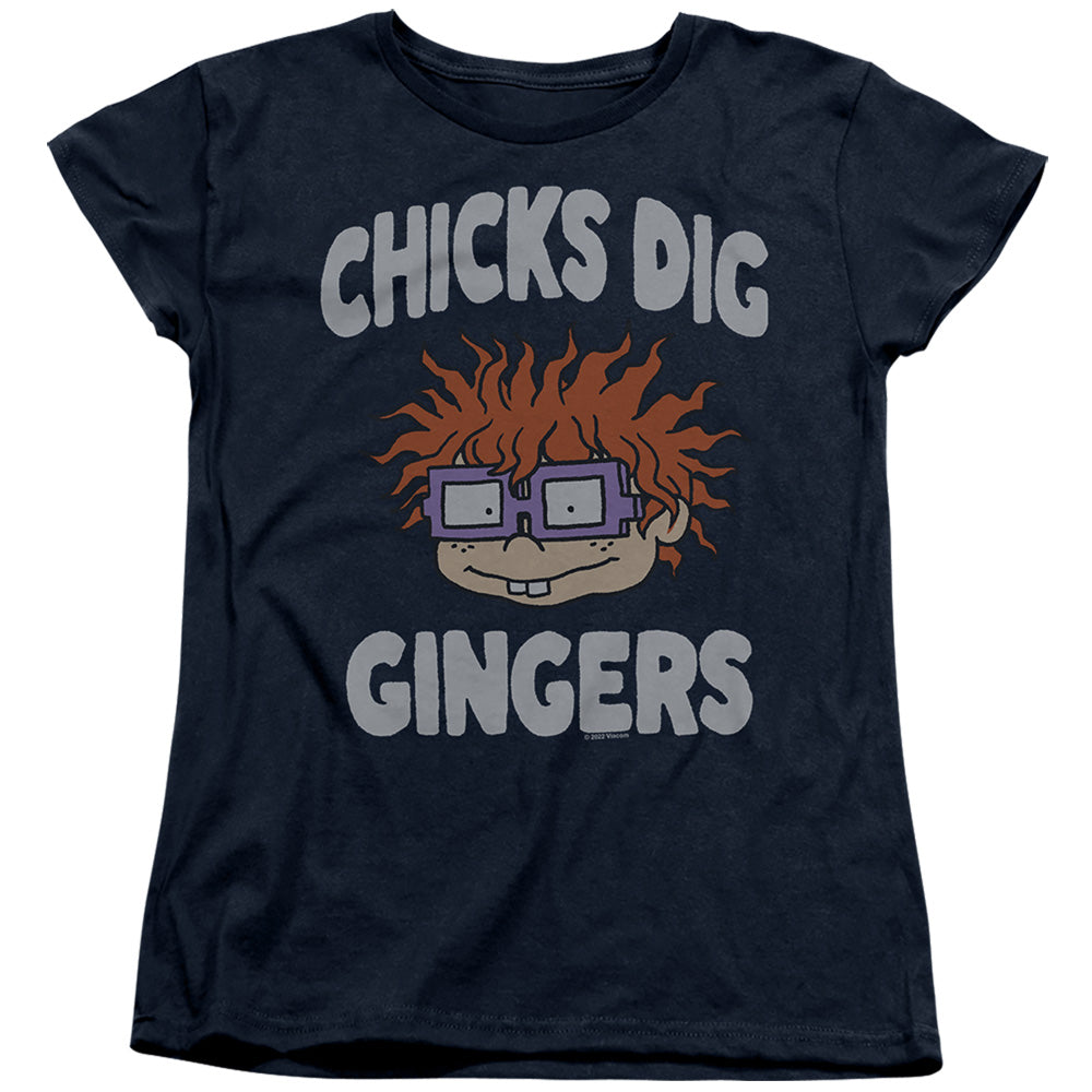 Rugrats Chicks Dig Gingers Womens T Shirt Navy Officially Licensed