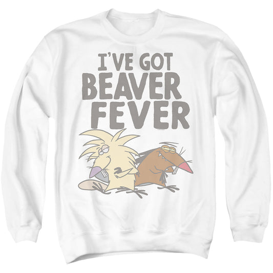 Angry Beavers Beaver Fever Mens Crewneck Sweatshirt White