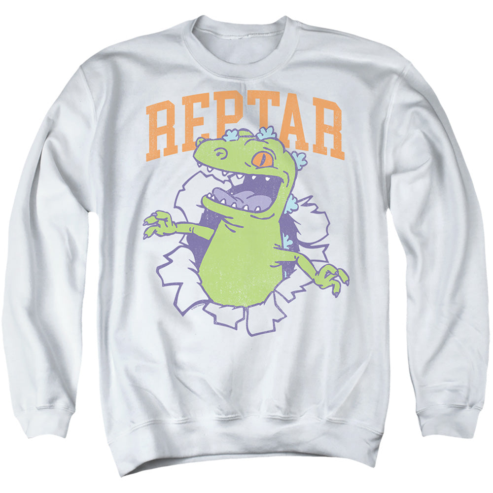 Rugrats Reptar Shirt Rip Mens Crewneck Sweatshirt White Officially Licensed