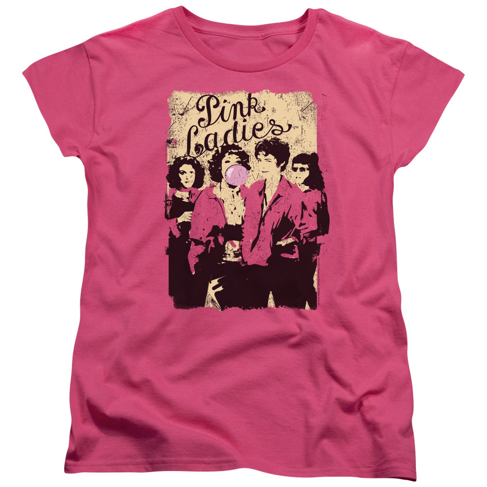 Grease Pink Ladies Womens T Shirt Hot Pink Officially Licensed