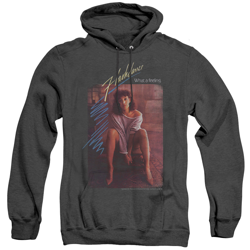 Flashdance Title Heather Mens Hoodie Black Officially Licensed