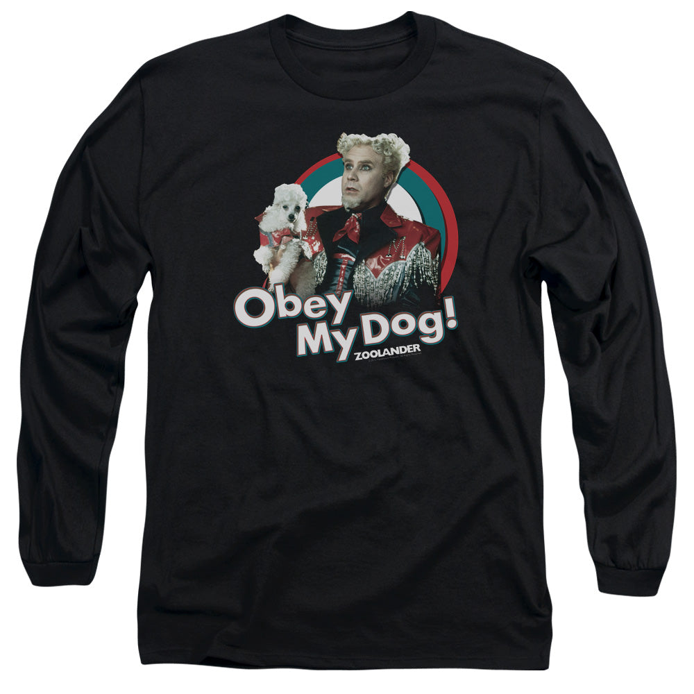 Zoolander Obey My Dog Mens Long Sleeve Shirt Black Officially Licensed