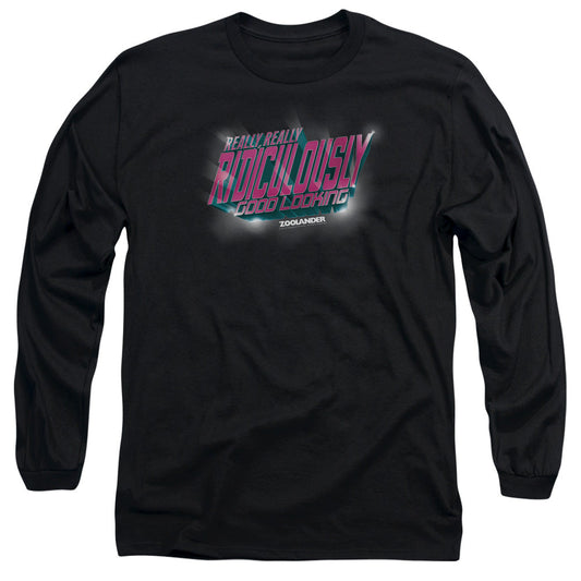 Zoolander Ridiculously Good Looking Mens Long Sleeve Shirt Black Officially Licensed
