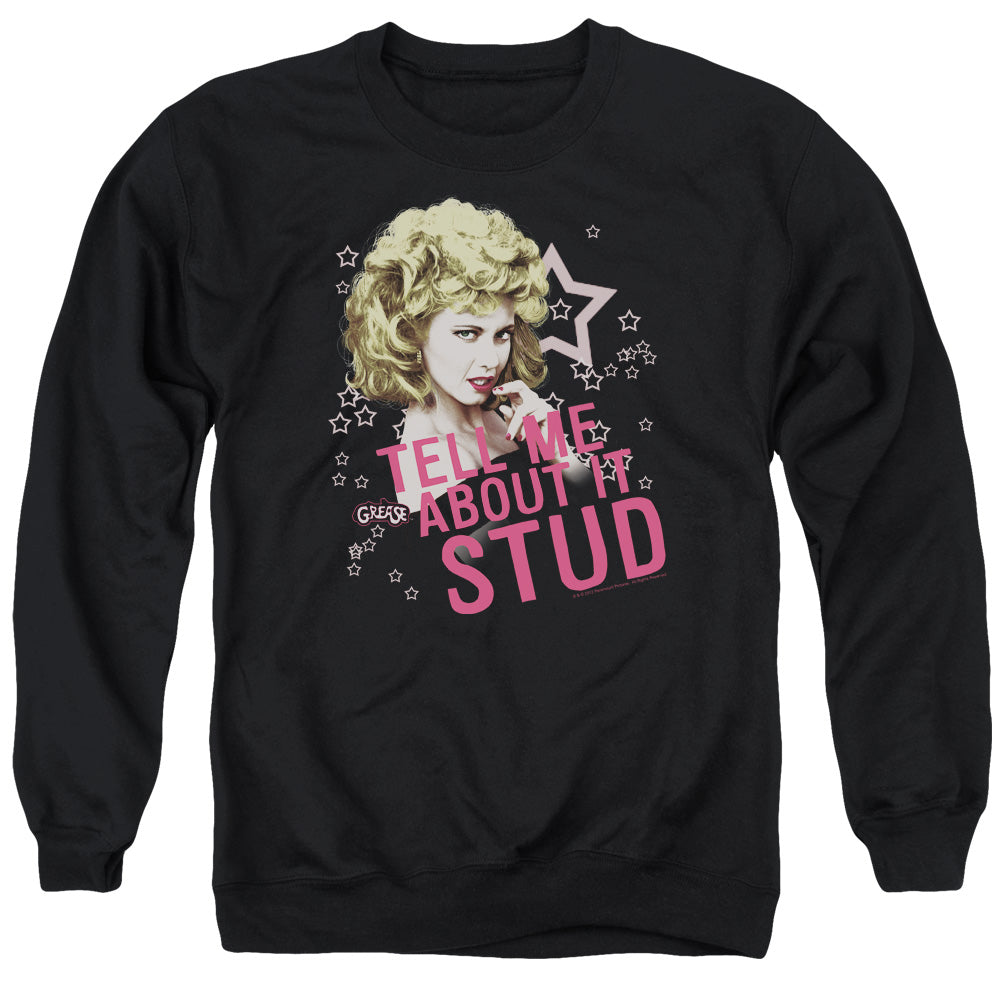 Grease Tell Me About It Stud Mens Crewneck Sweatshirt Black Officially Licensed