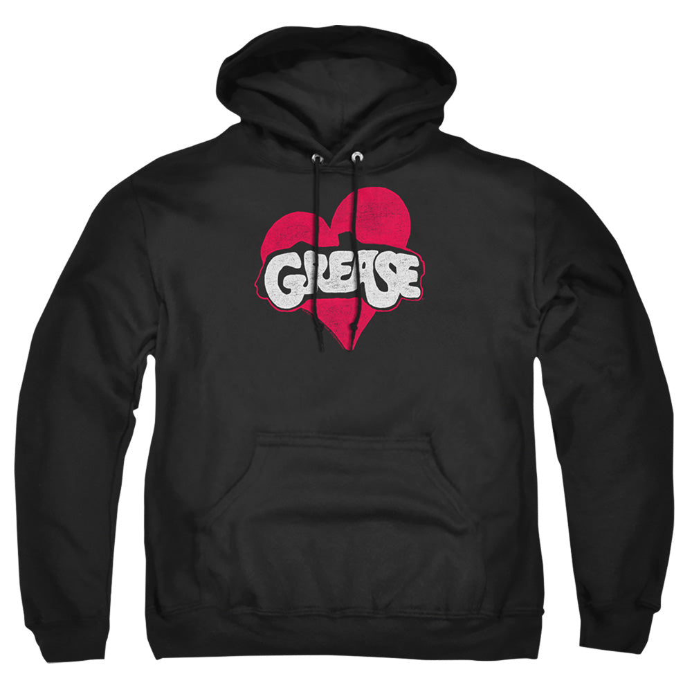 Grease Heart Mens Hoodie Black Officially Licensed