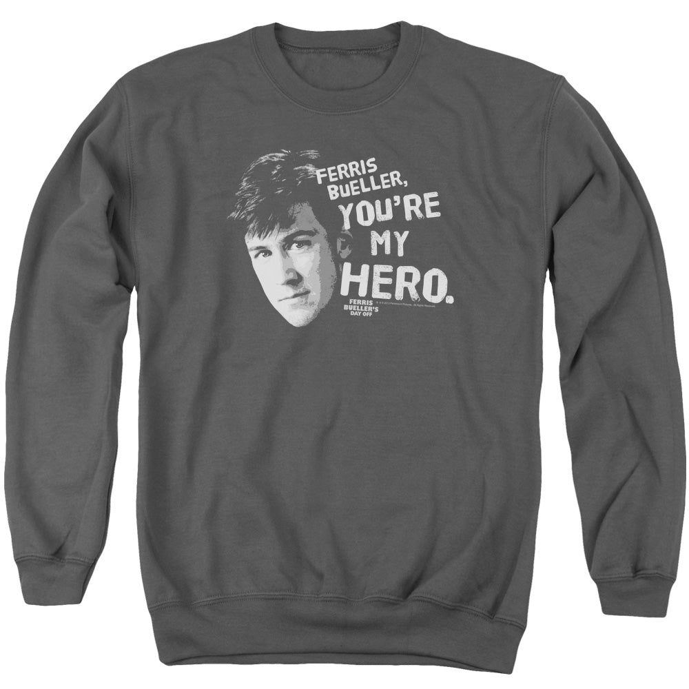 Ferris Buellers Day Off My Hero Mens Crewneck Sweatshirt Charcoal Officially Licensed