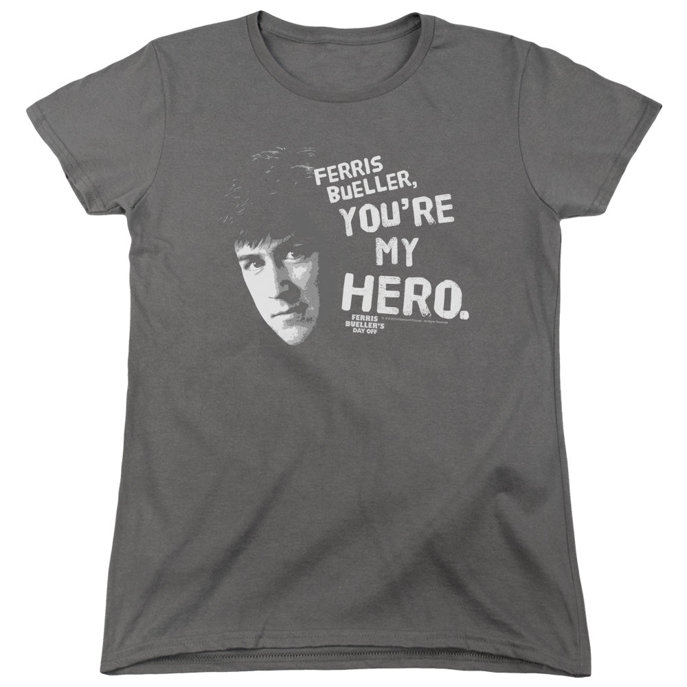 Ferris Buellers Day Off My Hero Womens T Shirt Charcoal Officially Licensed