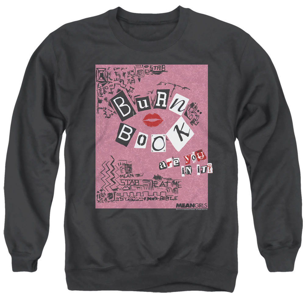 Mean Girls Burn Book Mens Crewneck Sweatshirt Black Officially Licensed