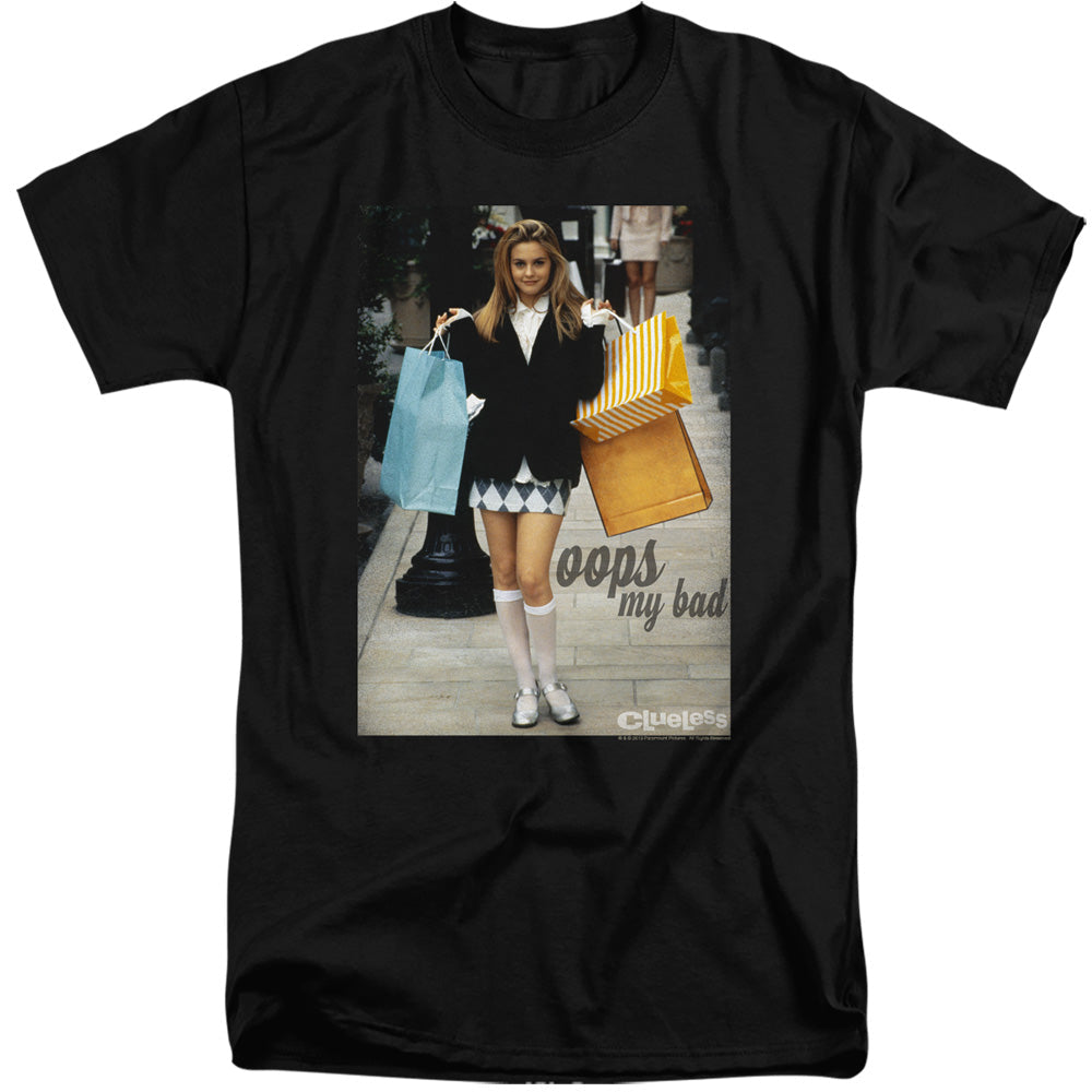 Clueless Oops My Bad Mens Tall T Shirt Black Officially Licensed