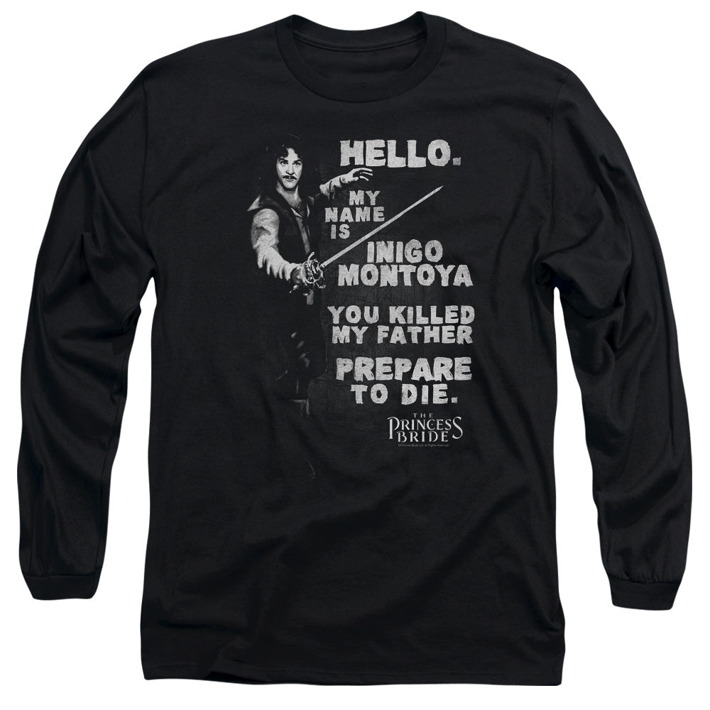 The Princess Bride Hello Again Mens Long Sleeve Shirt Black Officially Licensed