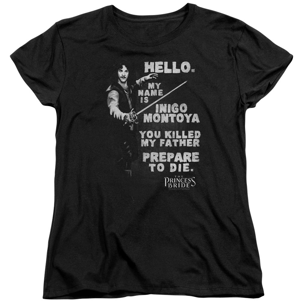 The Princess Bride Hello Again Womens T Shirt Black Officially Licensed