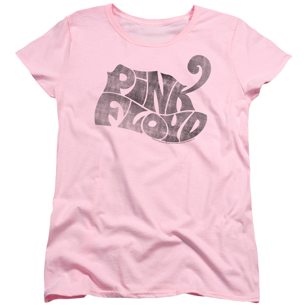 Pink Floyd Pink Logo Womens T Shirt Pink Officially Licensed