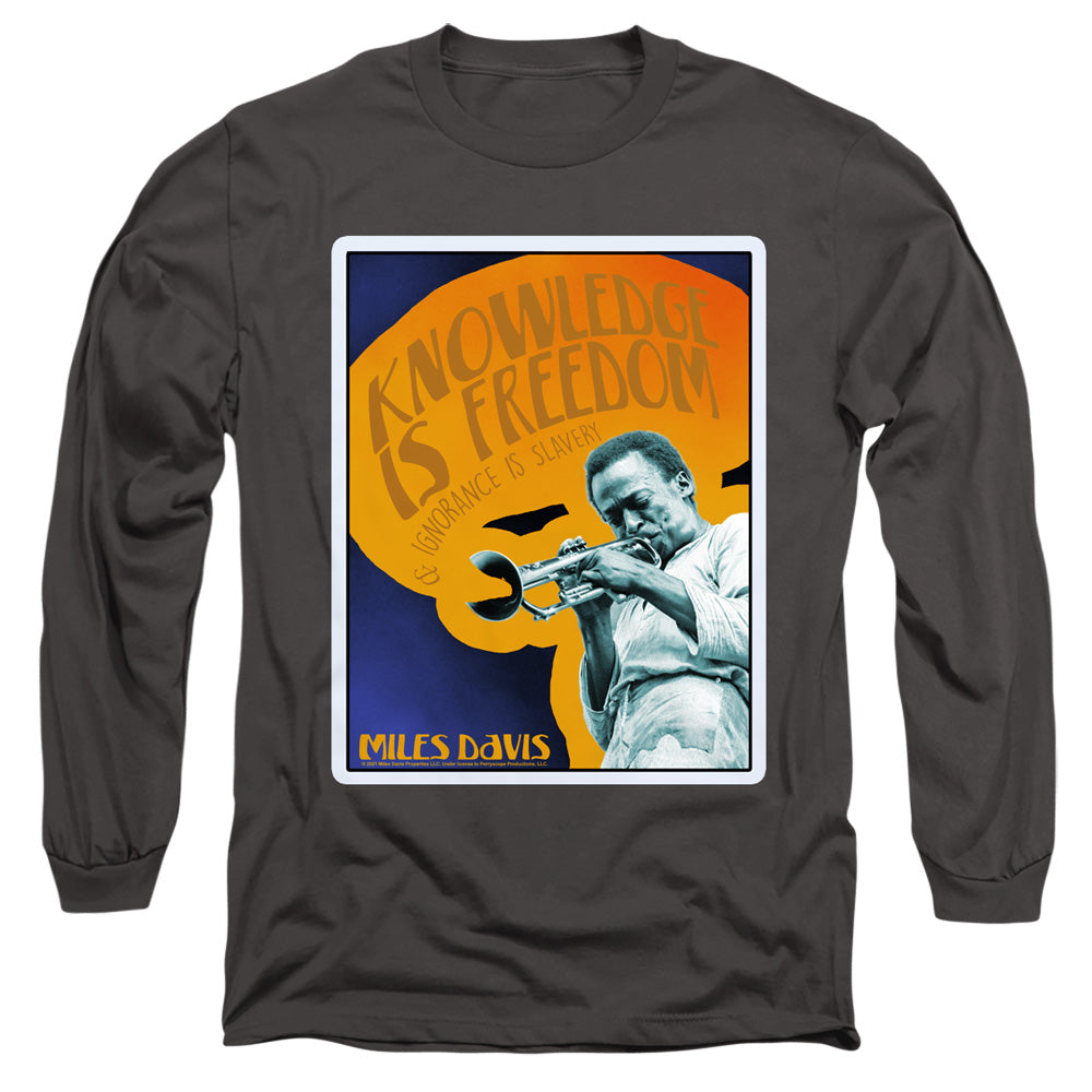 Miles Davis Knowledge And Ignorance Mens Long Sleeve Shirt Charcoal Officially Licensed