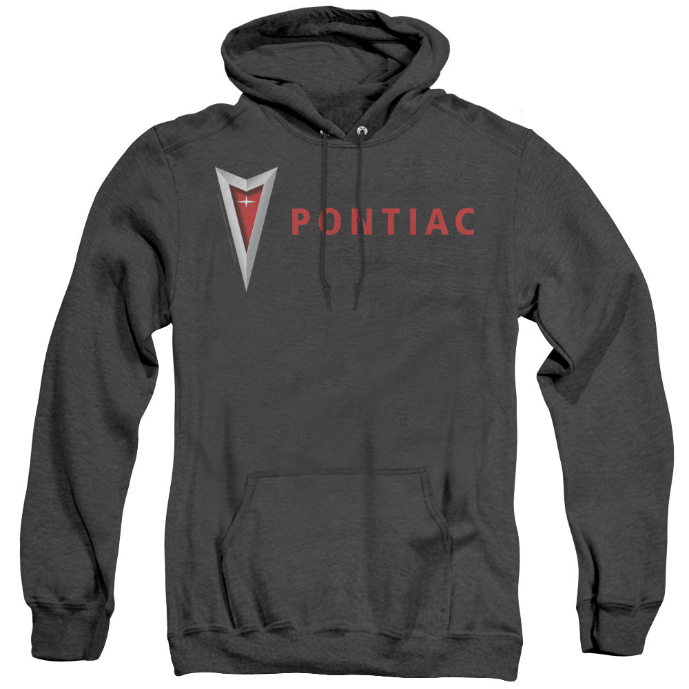 Pontiac Modern Pontiac Arrowhead Mens Heather Hoodie Black Officially Licensed