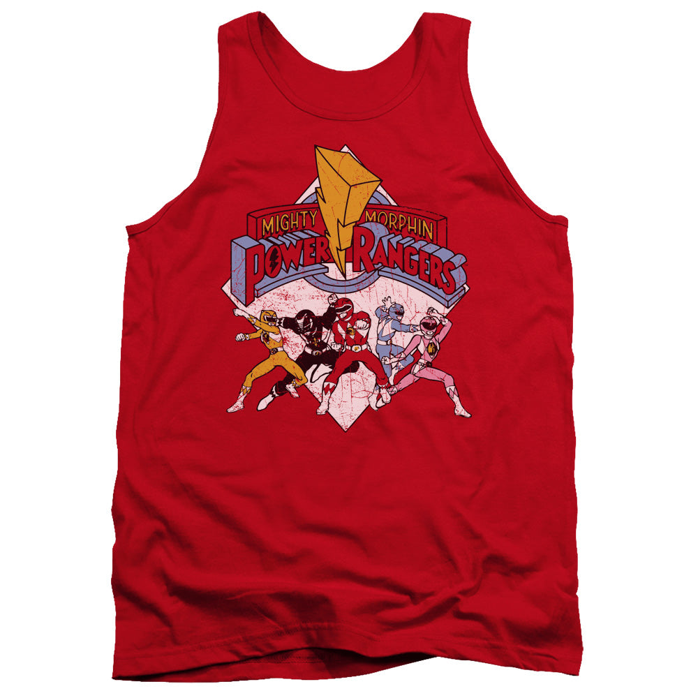 Power Rangers Retro Rangers Mens Tank Top Shirt Red Officially Licensed