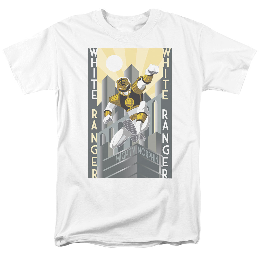 Power Rangers White Ranger Duo Mens T Shirt White Officially Licensed