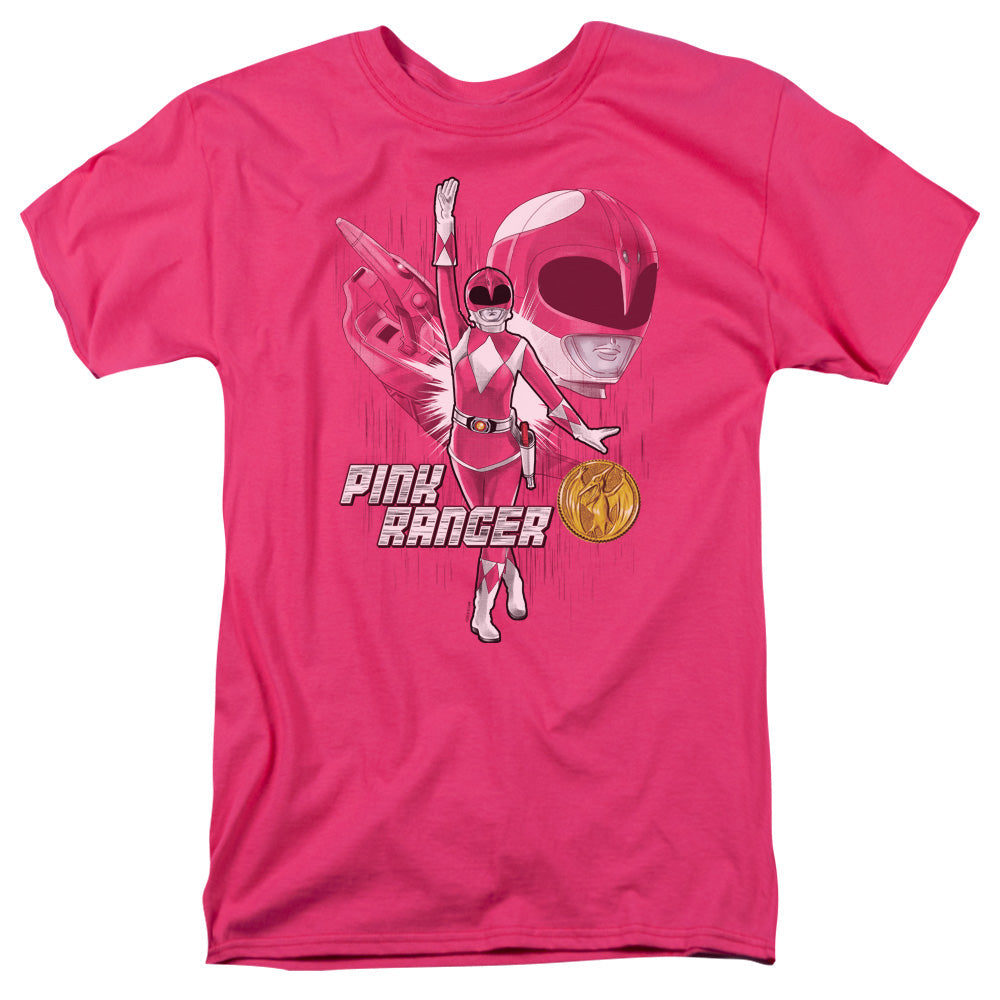 Power Rangers Pink Ranger Mens T Shirt Hot Pink Officially Licensed
