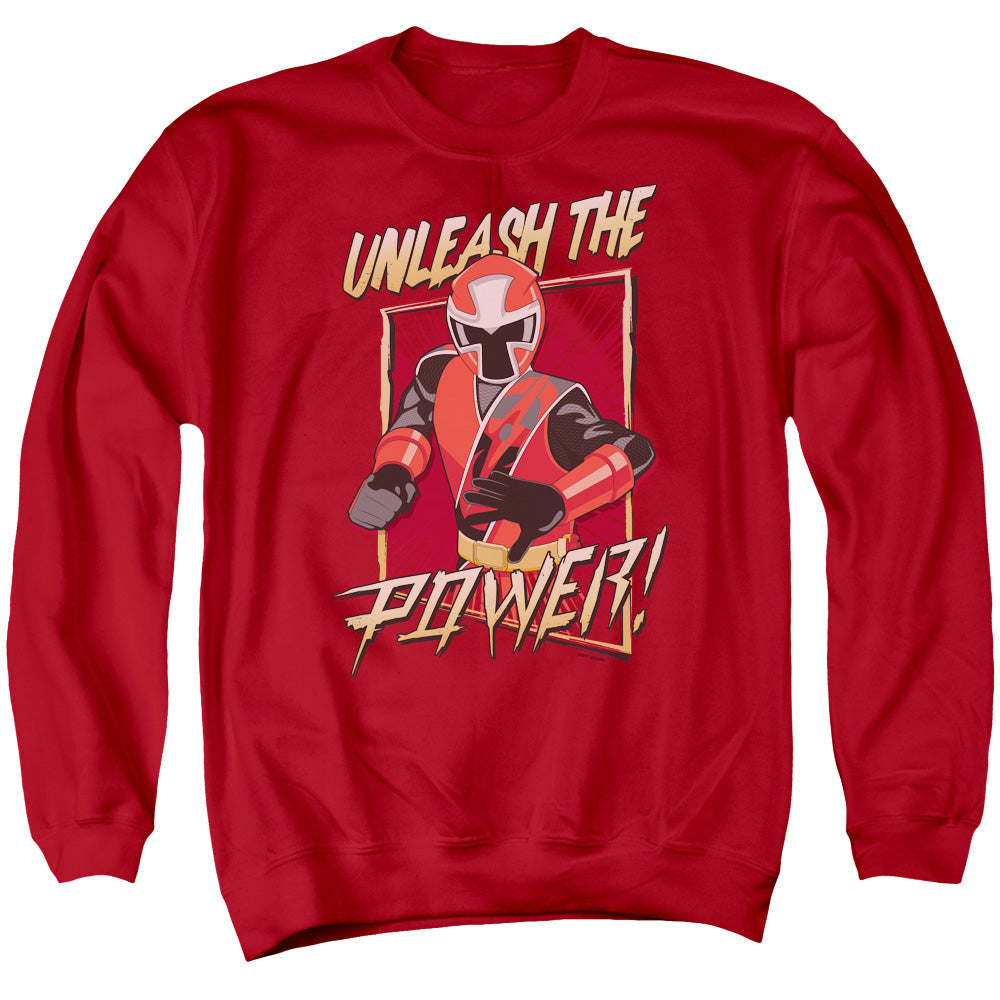 Power Rangers Unleash Mens Crewneck Sweatshirt Red Officially Licensed