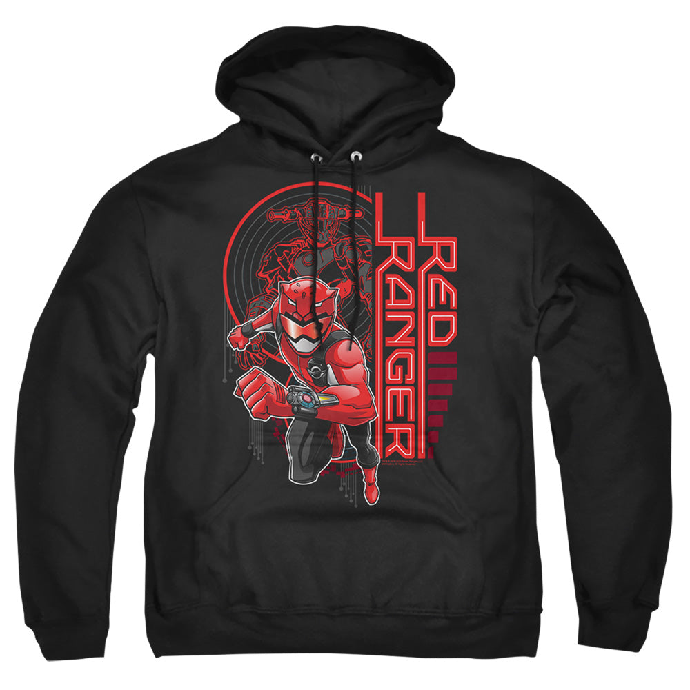 Power Rangers Red Ranger Mens Hoodie Black Officially Licensed