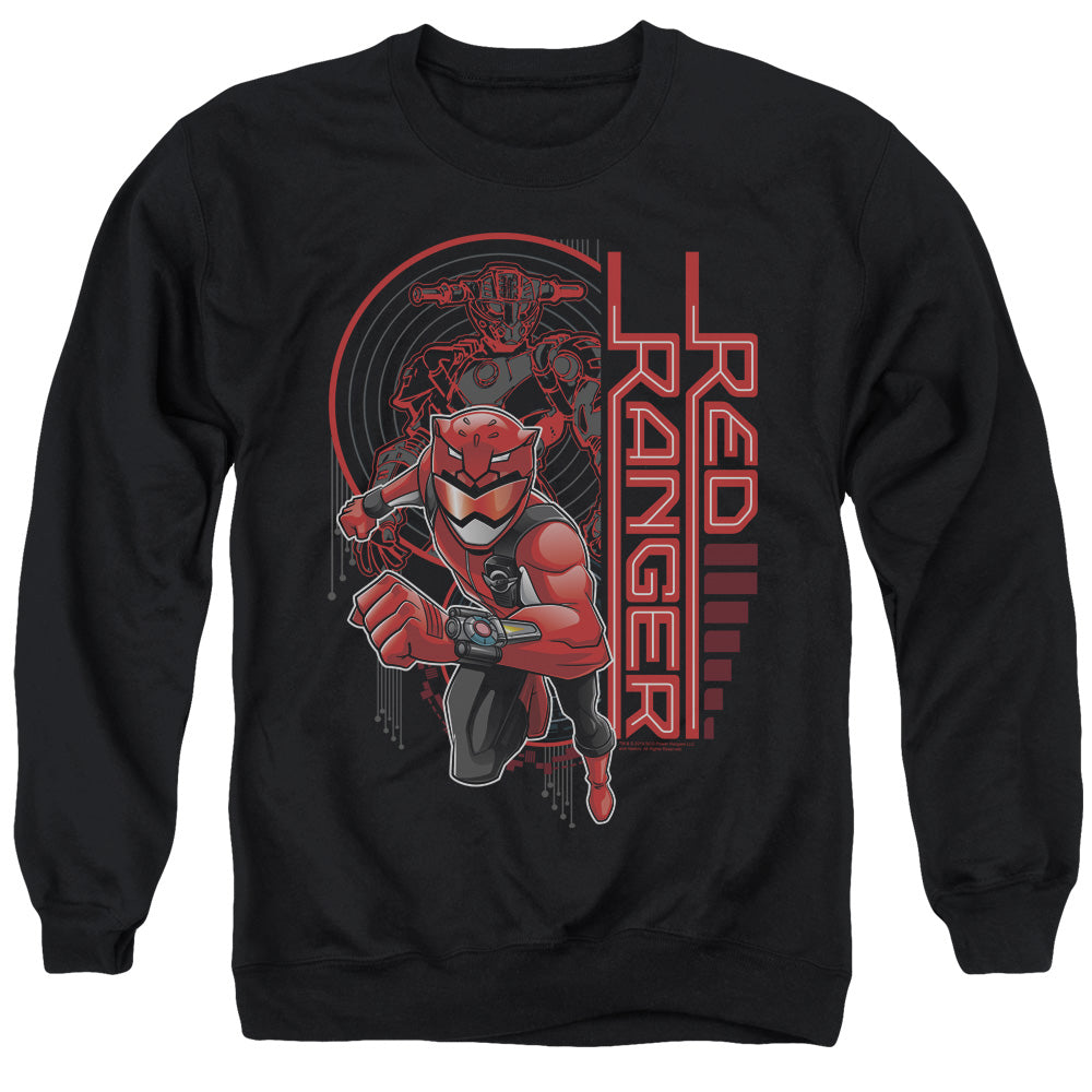 Power Rangers Red Ranger Mens Crewneck Sweatshirt Black Officially Licensed