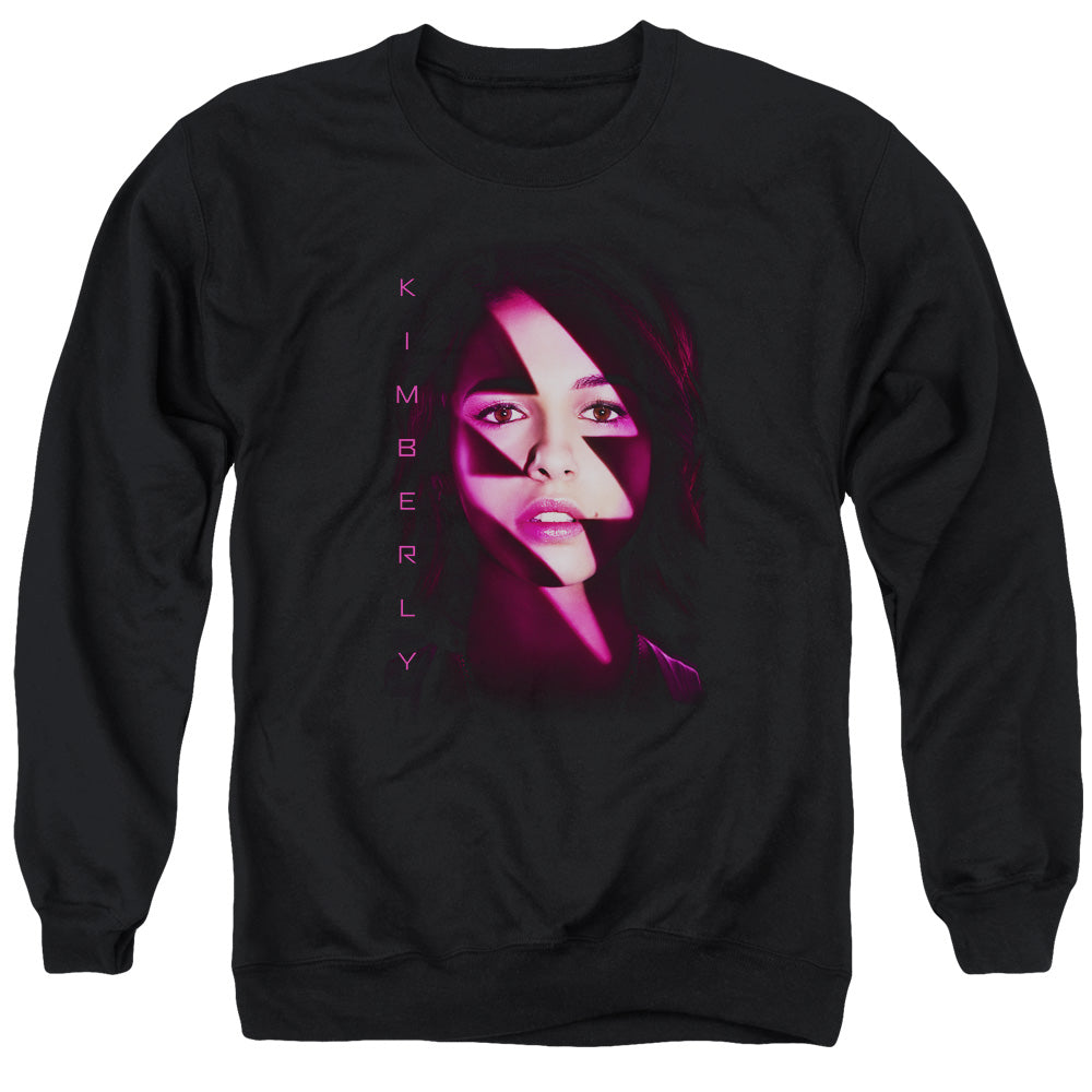 Power Rangers Kimberly Bolt Mens Crewneck Sweatshirt Black Officially Licensed
