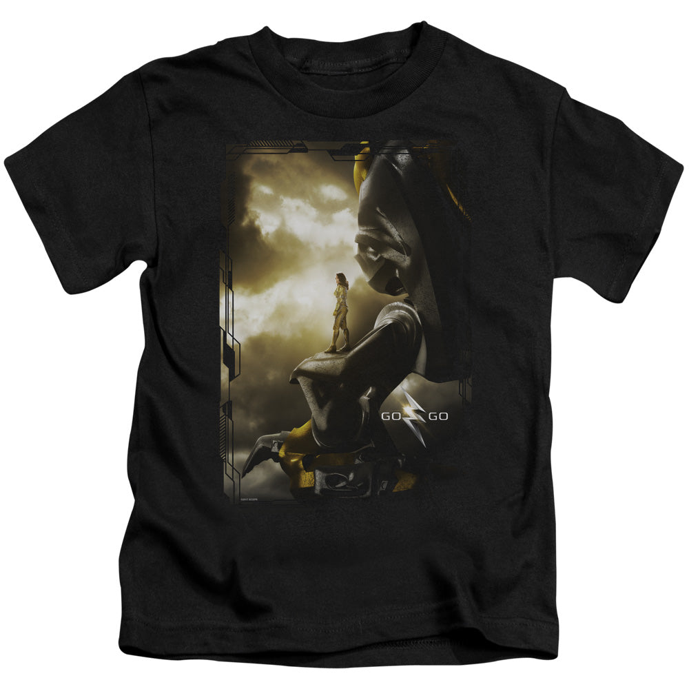 Power Rangers Yellow Zord Poster Juvenile Kids Youth T Shirt Black Officially Licensed