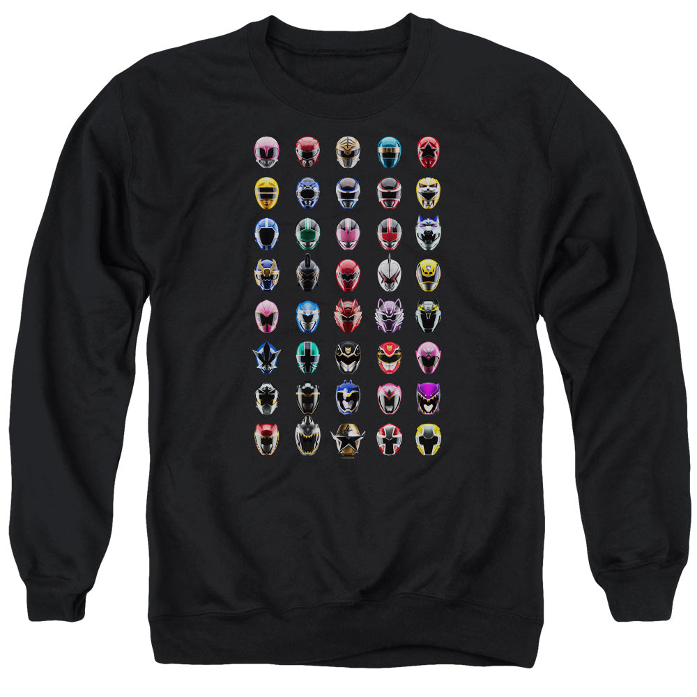Power Rangers Visual Timeline Mens Crewneck Sweatshirt Black Officially Licensed