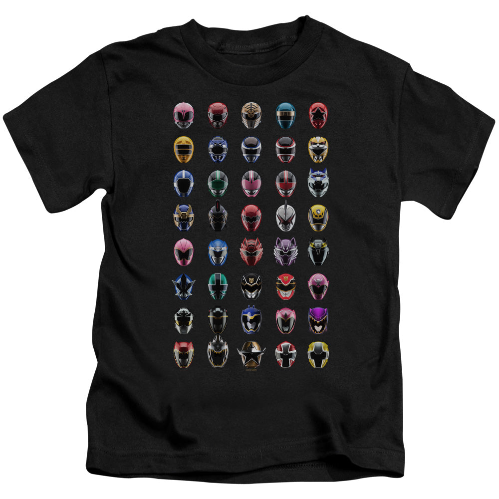 Power Rangers Visual Timeline Juvenile Kids Youth T Shirt Black Officially Licensed