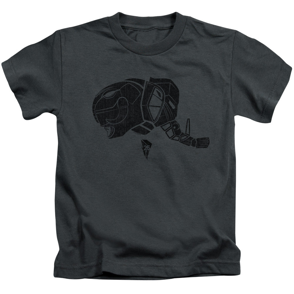 Power Rangers Black Juvenile Kids Youth T Shirt Charcoal Officially Licensed