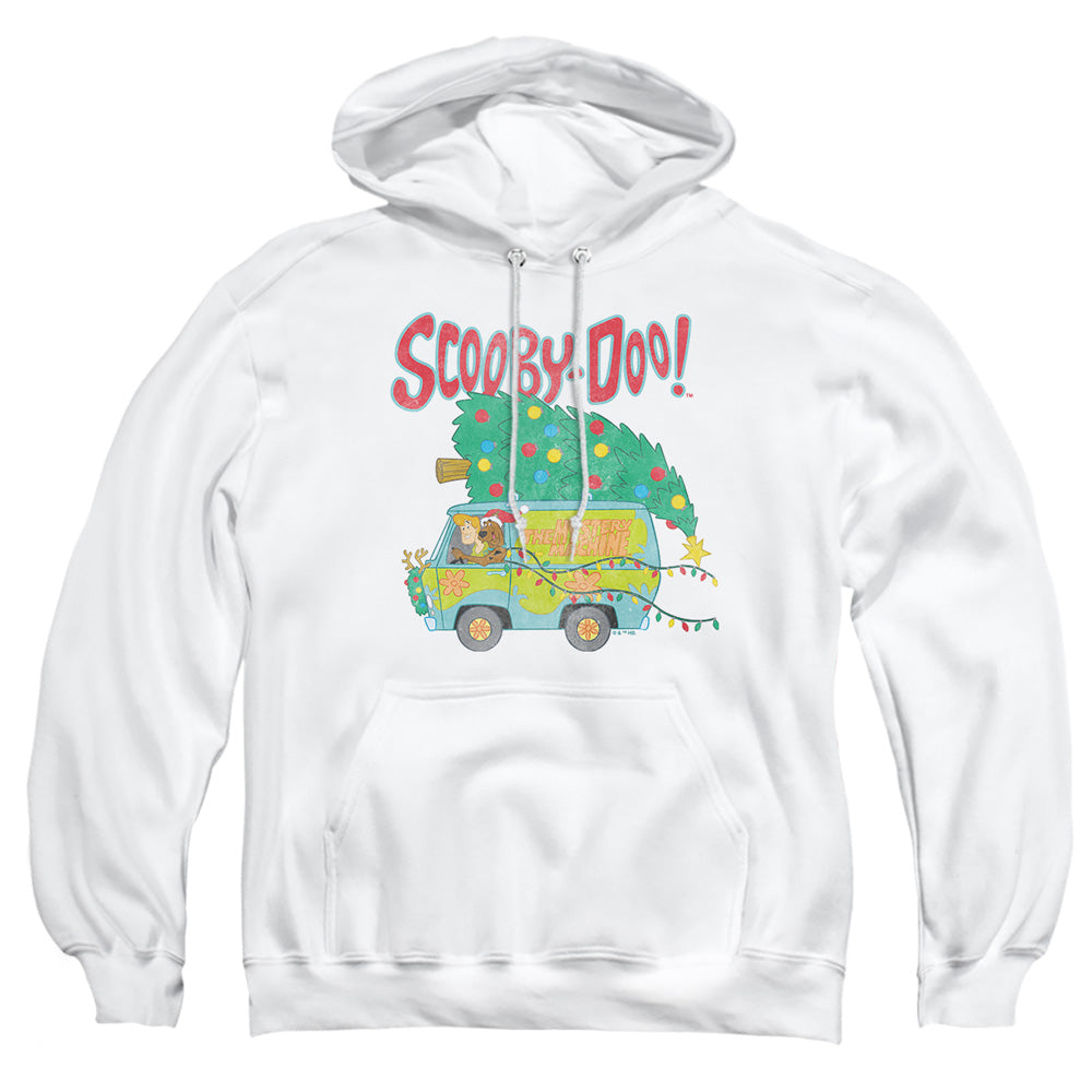 Scooby-Doo Mystery Machine Christmas Tree Mens Hoodie White Officially Licensed
