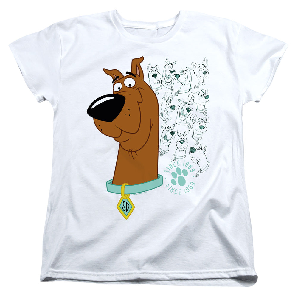 Scooby Doo Evolution Of Scooby Doo Womens T Shirt White Officially Licensed