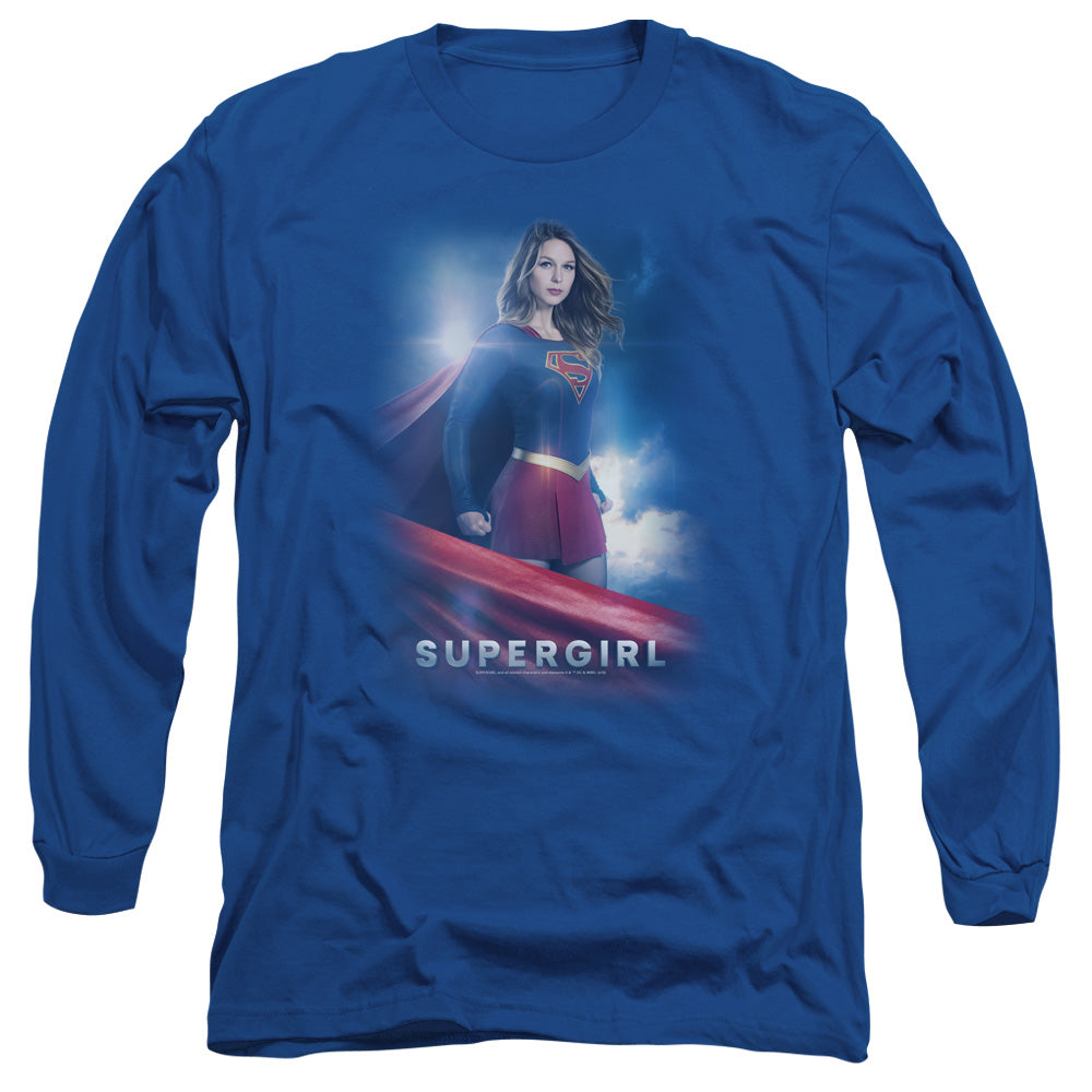 Supergirl Kara Zor El Mens Long Sleeve Shirt Royal Officially Licensed