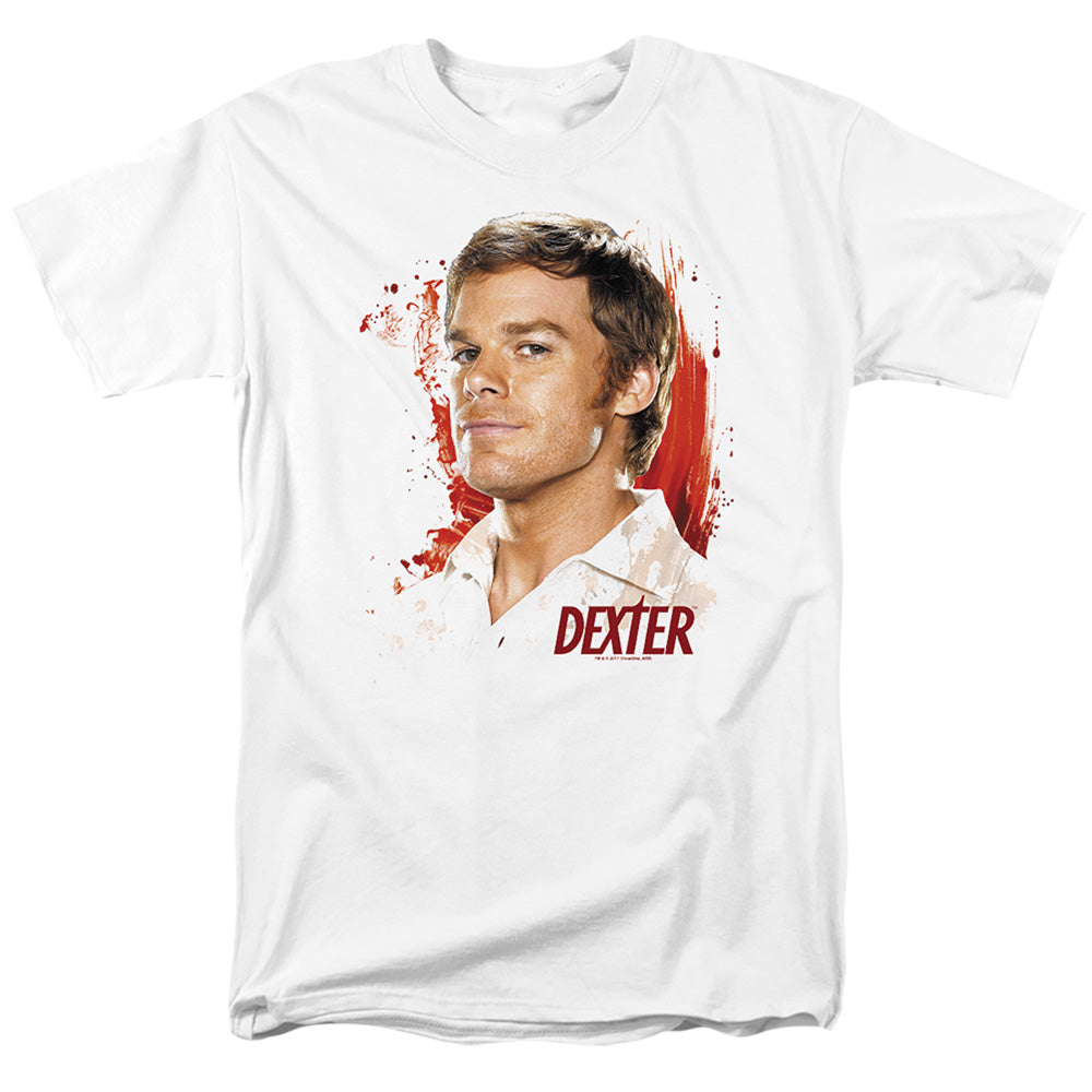 Dexter Blood Splatter Mens T Shirt White Officially Licensed