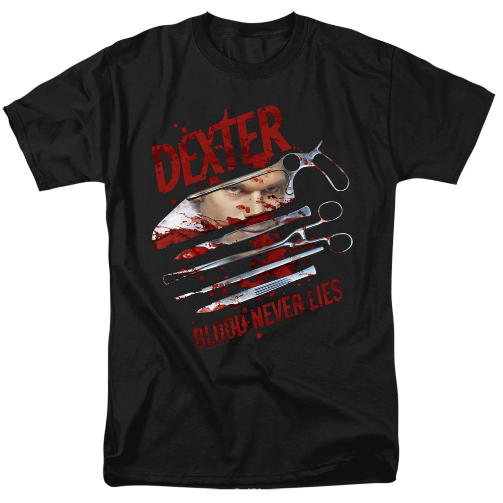 Dexter Blood Never Lies Mens T Shirt Black Officially Licensed