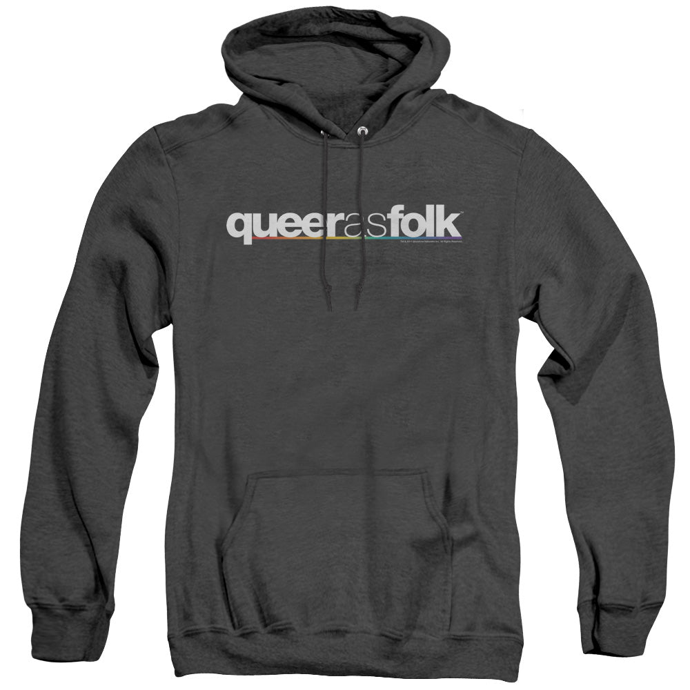 Queer As Folk Logo Heather Mens Hoodie Black Officially Licensed