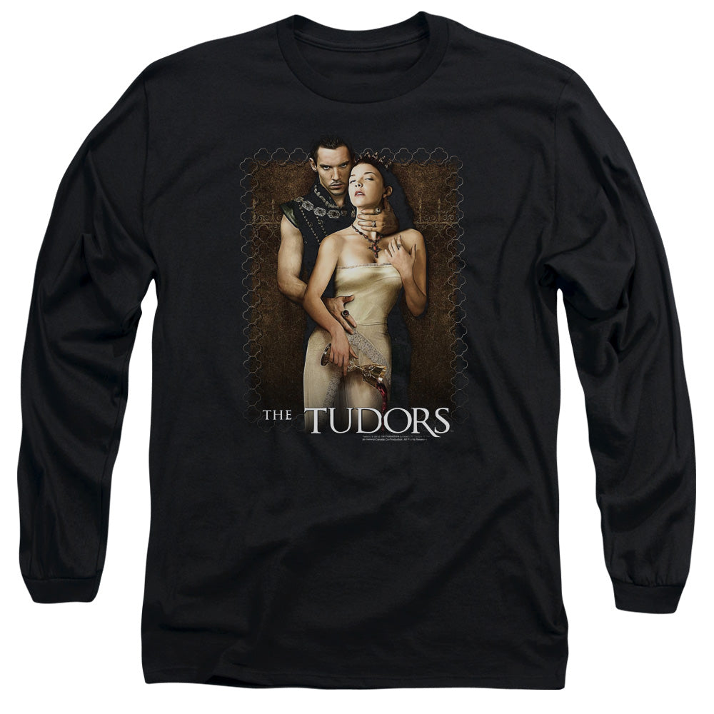 Tudors Spilt Wine Mens Long Sleeve Shirt Black Officially Licensed
