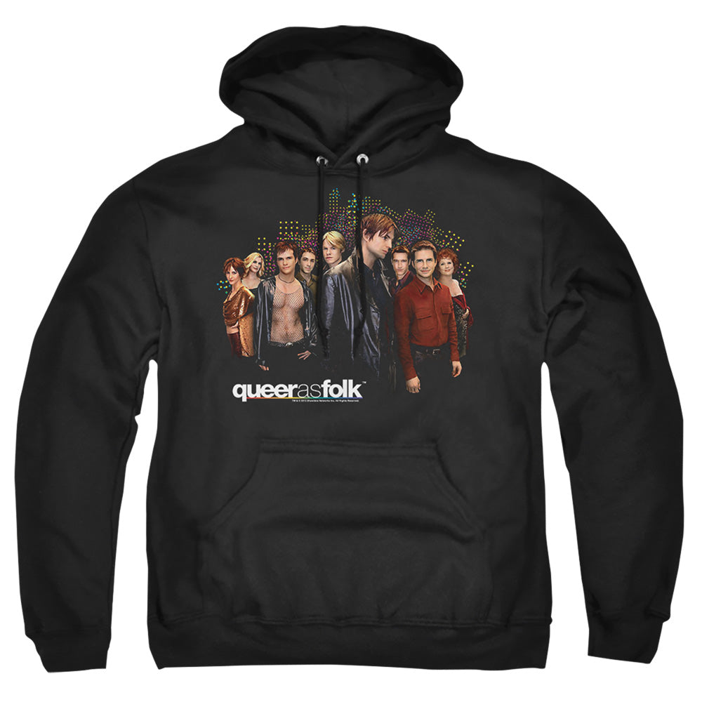 Queer As Folk Title Mens Hoodie Black Officially Licensed